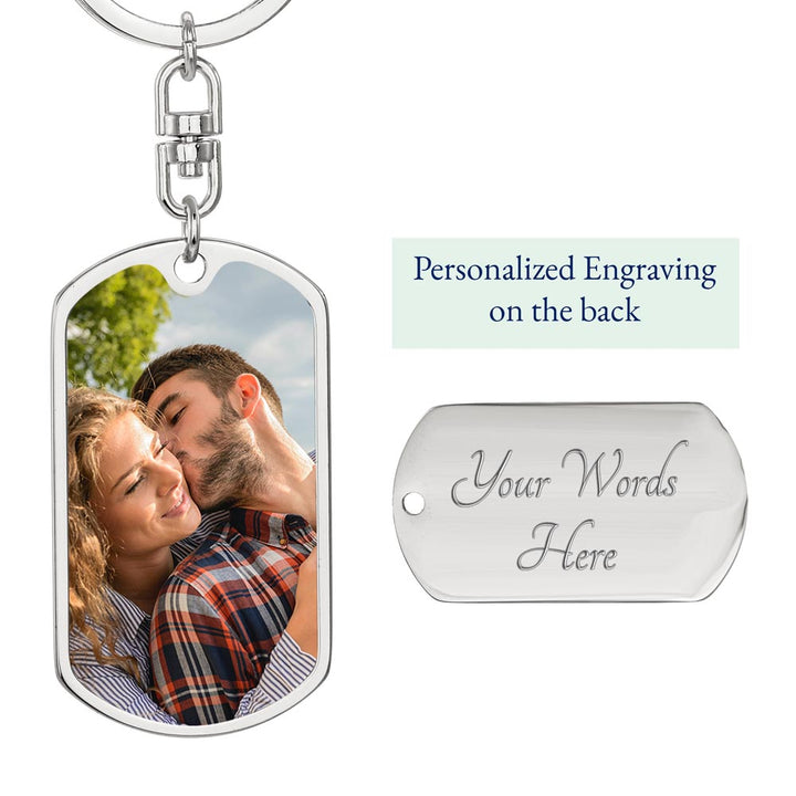 A Special Photo Dog Tag Keychain