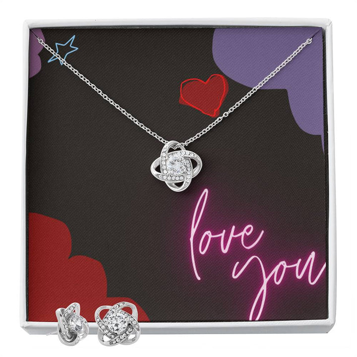 Love Knot Earring & Necklace Set