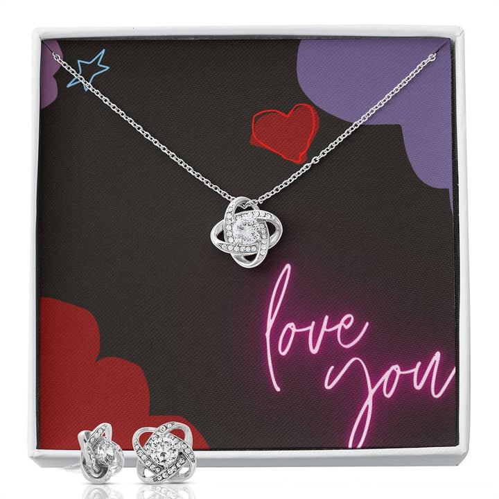 Love Knot Earring & Necklace Set