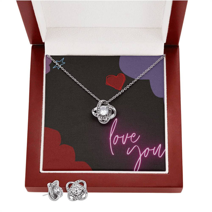 Love Knot Earring & Necklace Set